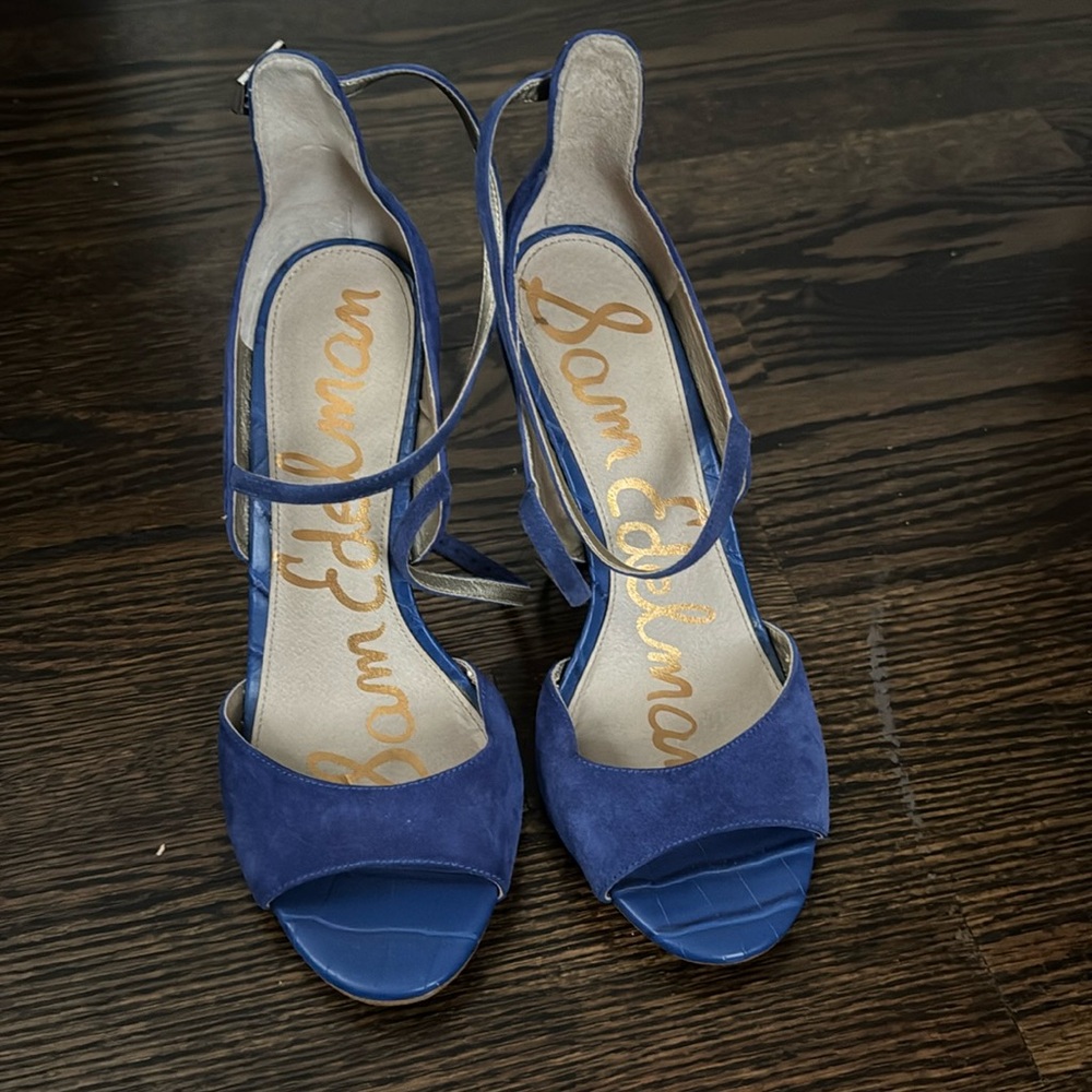 Sam Edelman blue suede heels